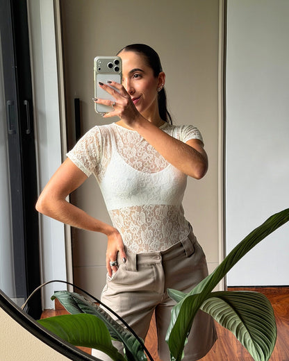 Body Blonda Manga Corta Jolie